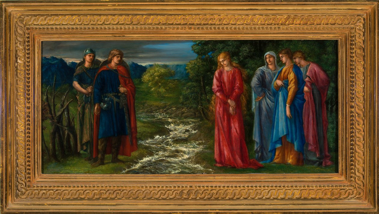 Helga and Gunnlaug (oil on canvas) av Charles Fairfax Murray
