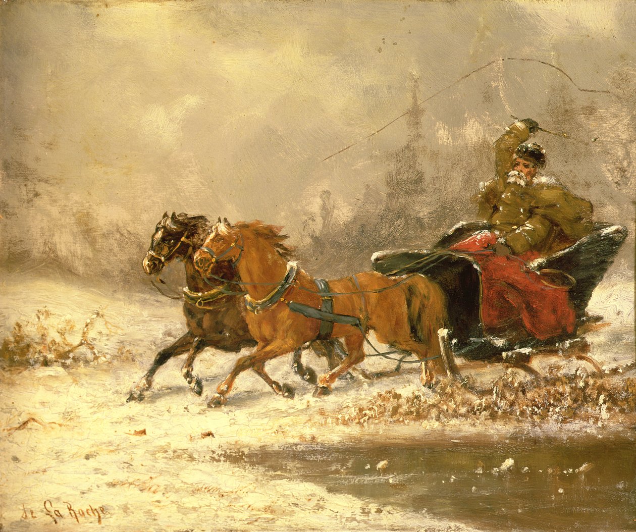 Kommer hjem om vinteren av Charles Ferdinand De La Roche