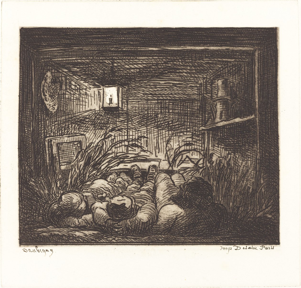 Sover ombord på Bottin av Charles Francois Daubigny