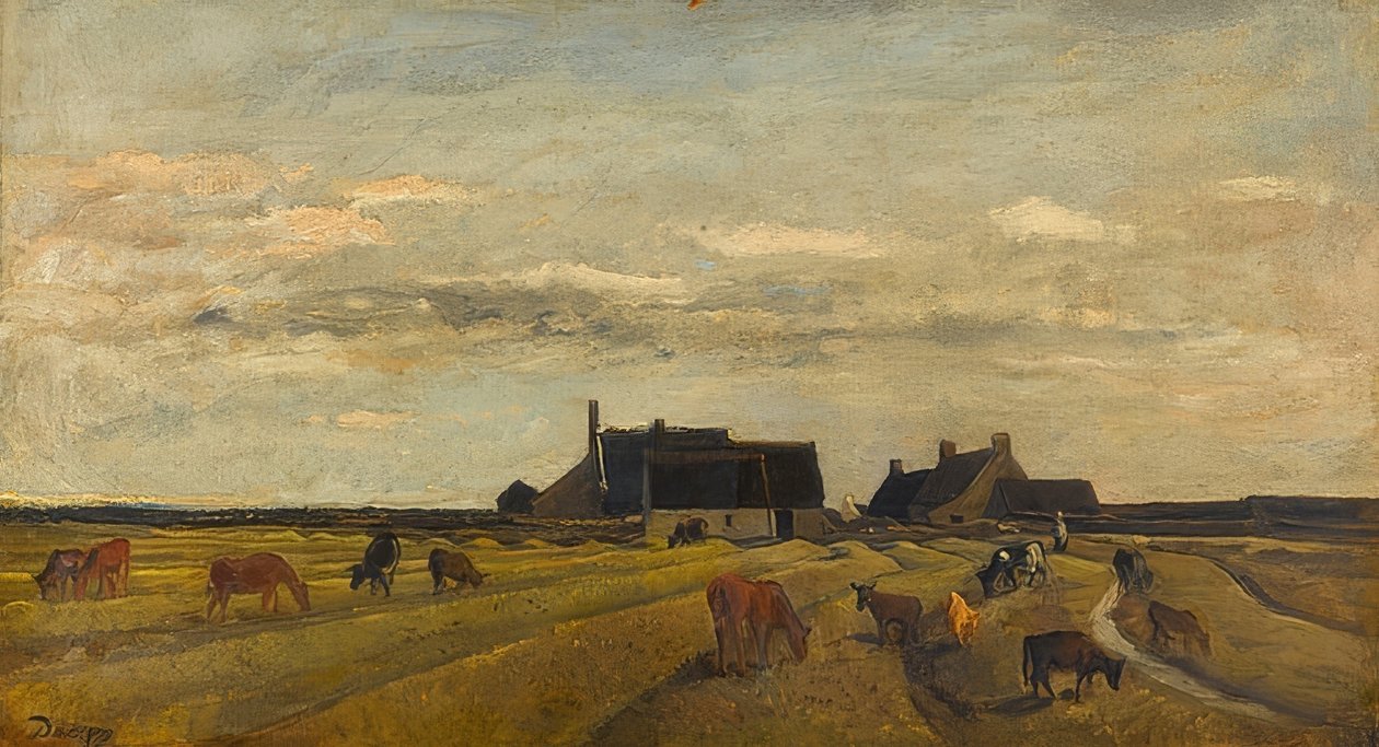 Bauernhof i Kerity, Bretagne av Charles Francois Daubigny