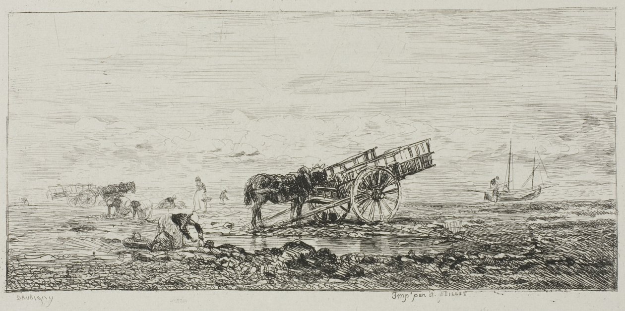 Stranden ved Villerville av Charles Francois Daubigny