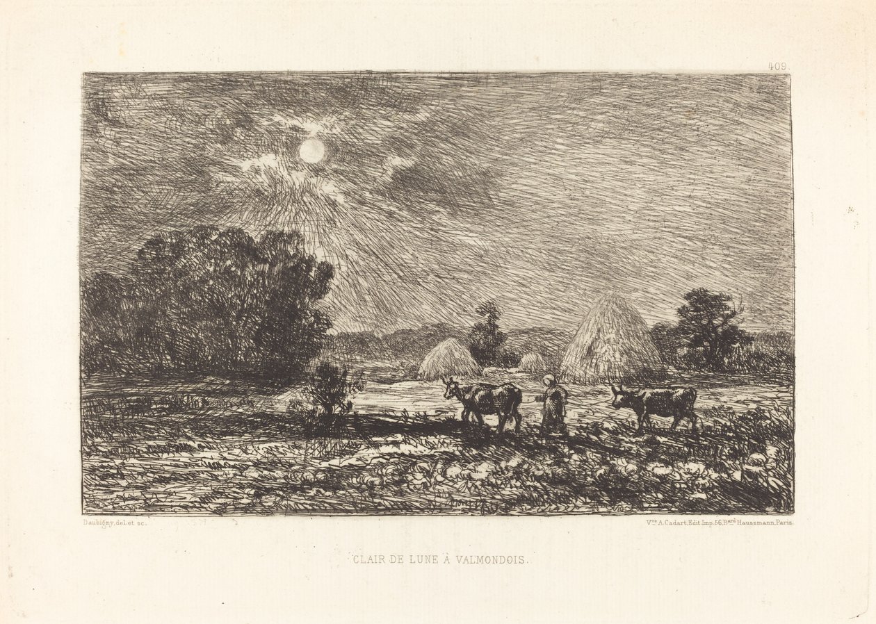 Moonlight at Valmondois (Moonlight at Valmondois) av Charles Francois Daubigny