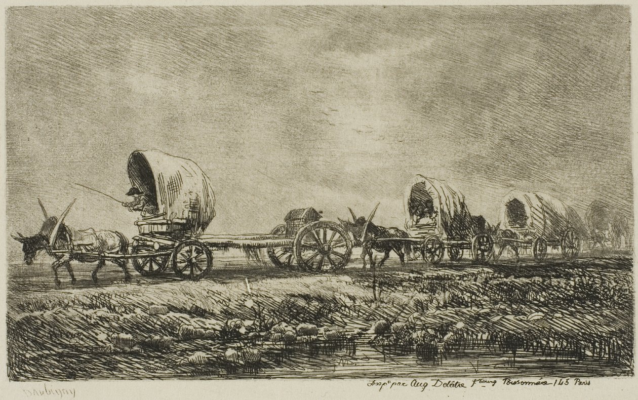 Overbygde vogner (Suvenir of the Morvan) av Charles Francois Daubigny