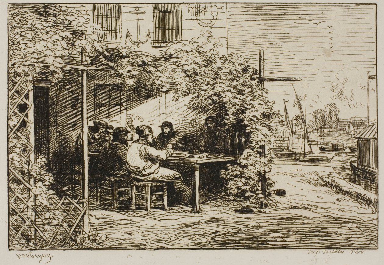 Avreise Frokost på Asnières av Charles Francois Daubigny