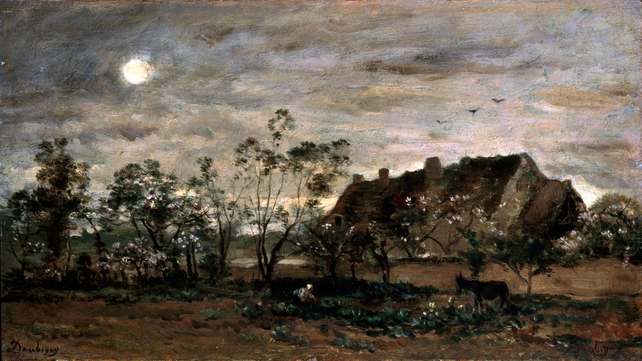Kveld i Honfleur, 1860-tallet. av Charles Francois Daubigny