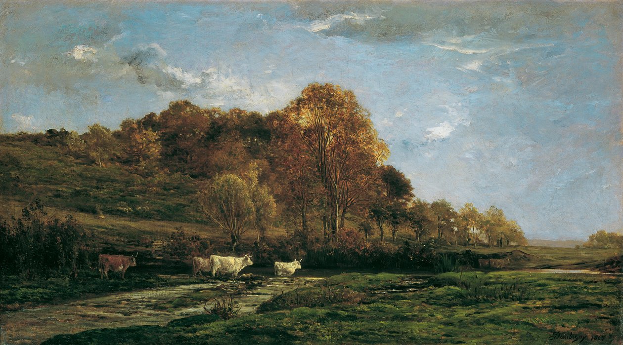 Høstlig englandskap av Charles Francois Daubigny