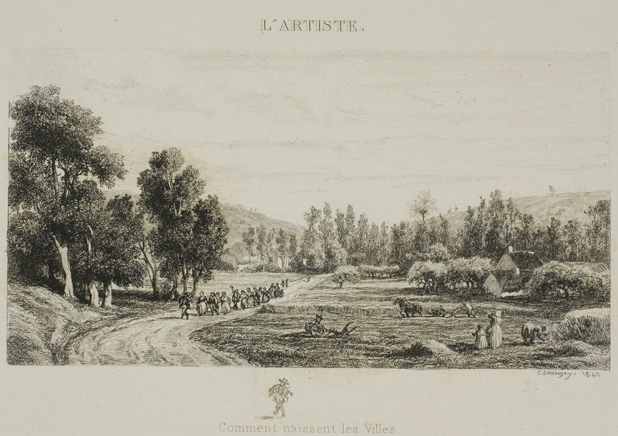 Hvordan byer blir født (bryllup i landsbyen) av Charles Francois Daubigny