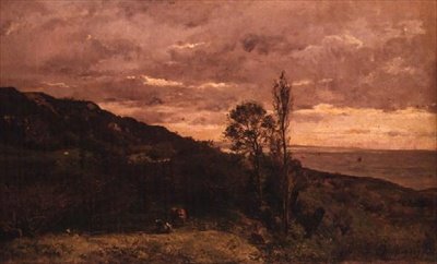 Landskap nær Villerville av Charles Francois Daubigny