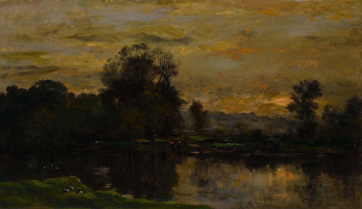 Landskap med ender, 1872. av Charles Francois Daubigny