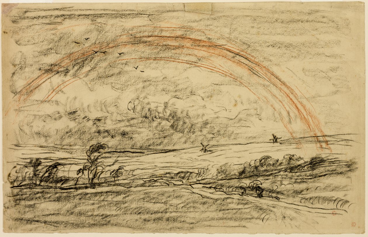 Landskap med en regnbue av Charles Francois Daubigny