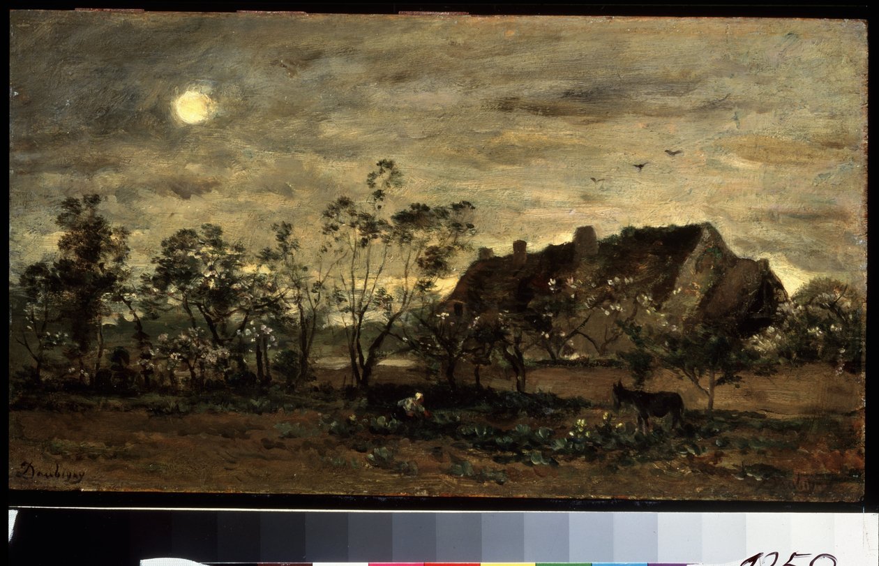 ""Kvelden faller på Honfleur i Normandie"" (Kveld i Honfleur) Maleri av Charles Francois Daubigny (1817-1878) 1870 Pushkin-museet, Moskva av Charles Francois Daubigny