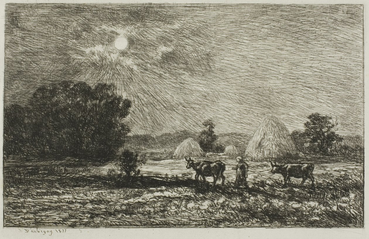 Måneskinn på Valmondois av Charles Francois Daubigny