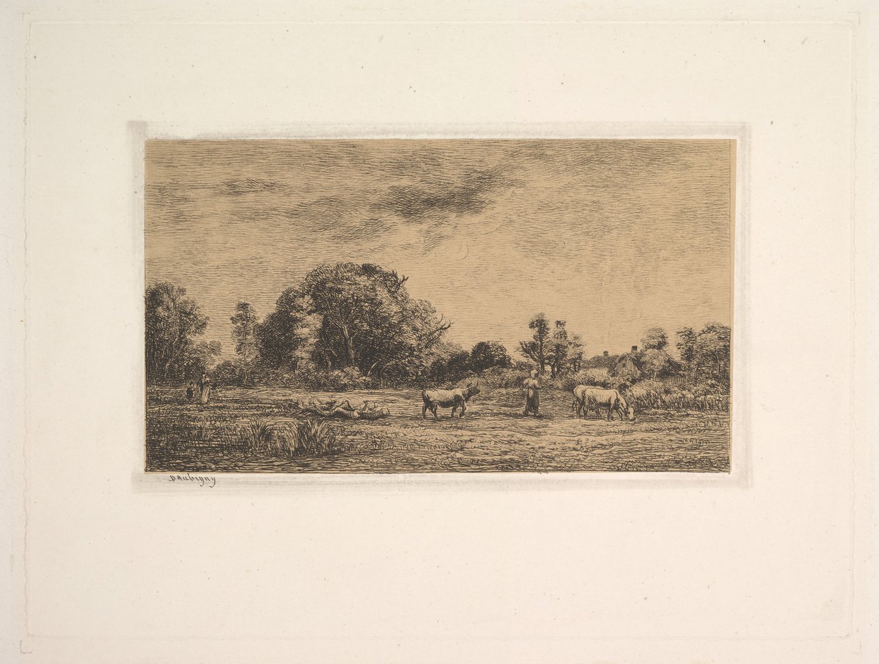 Måneoppgang, 1861. av Charles Francois Daubigny
