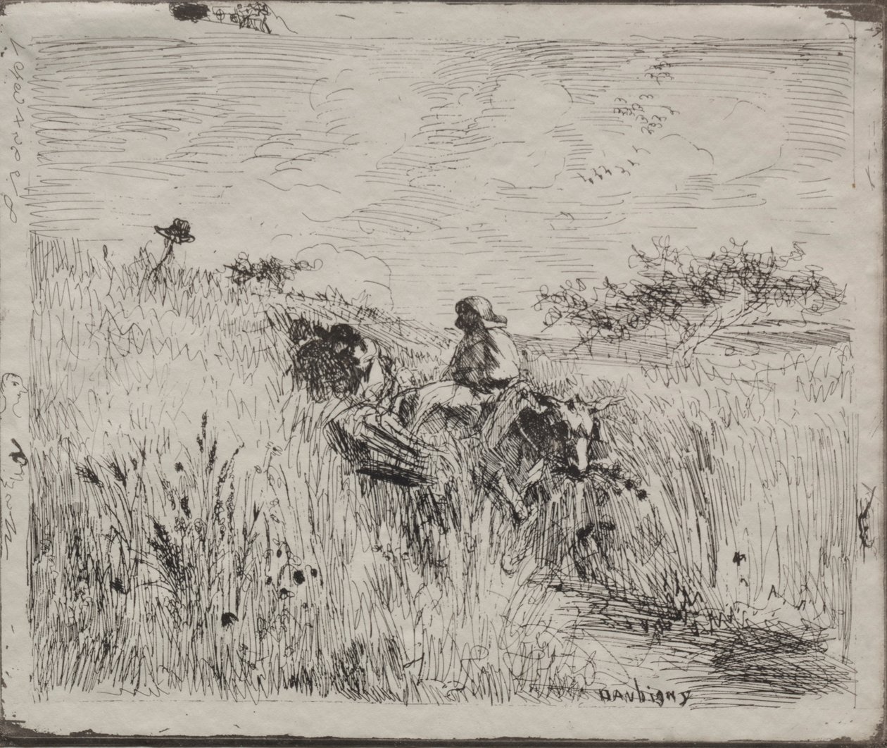 Path Through the Grain Field, originalt inntrykk 1862, trykt i 1921. av Charles Francois Daubigny