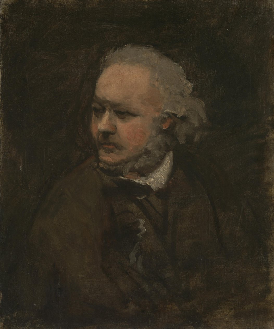Portrett av maleren Honoré Daumier 1808-1879, ca. 1876 av Charles Francois Daubigny