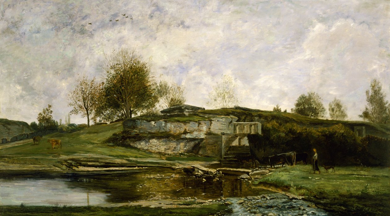 Slus i Optevoz-dalen, 1854 av Charles Francois Daubigny