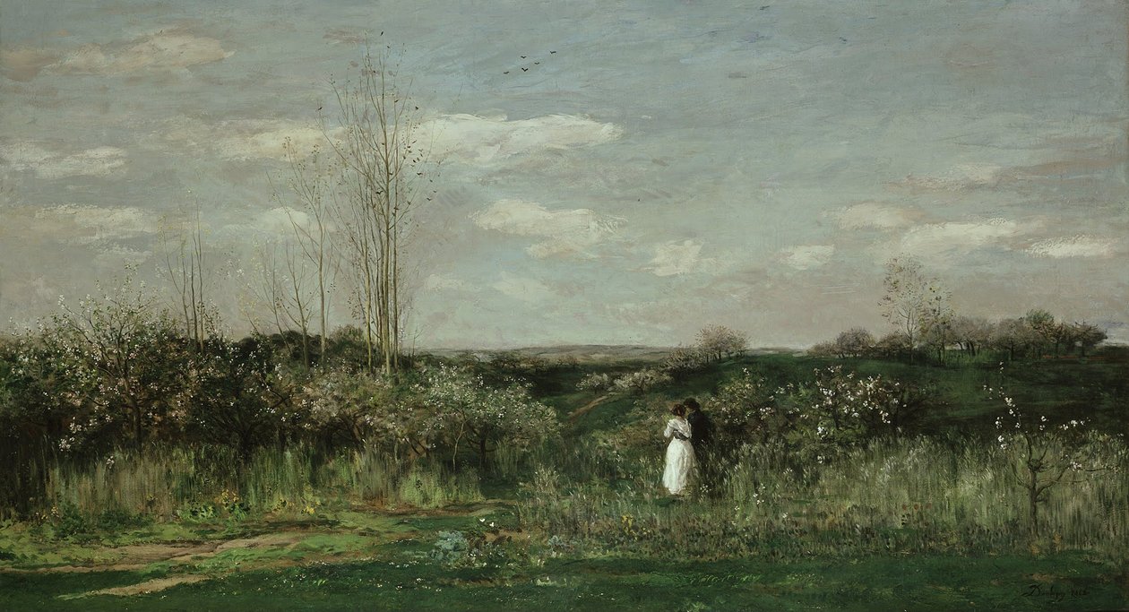 Vårlandskap, 1862 av Charles Francois Daubigny