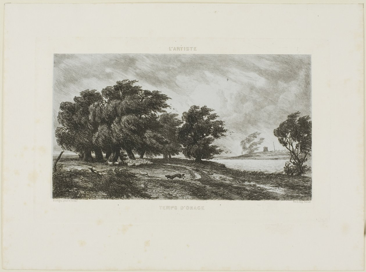 Stormfullt vær av Charles Francois Daubigny