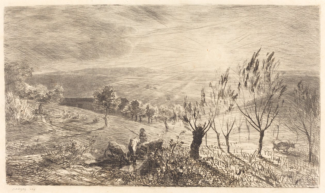 Soloppgang av Charles Francois Daubigny