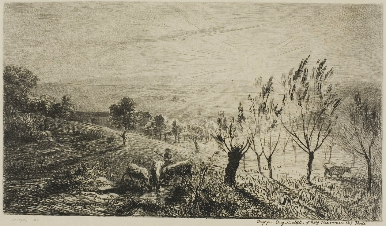 Soloppgang av Charles Francois Daubigny