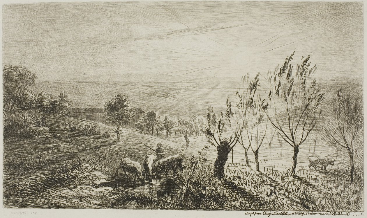 Soloppgang av Charles Francois Daubigny