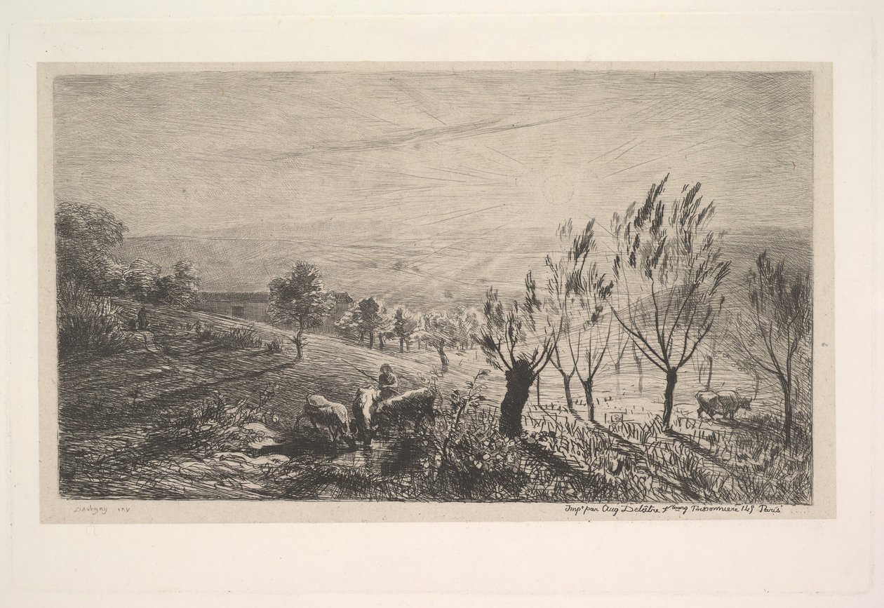 Soloppgang, 1850. av Charles Francois Daubigny