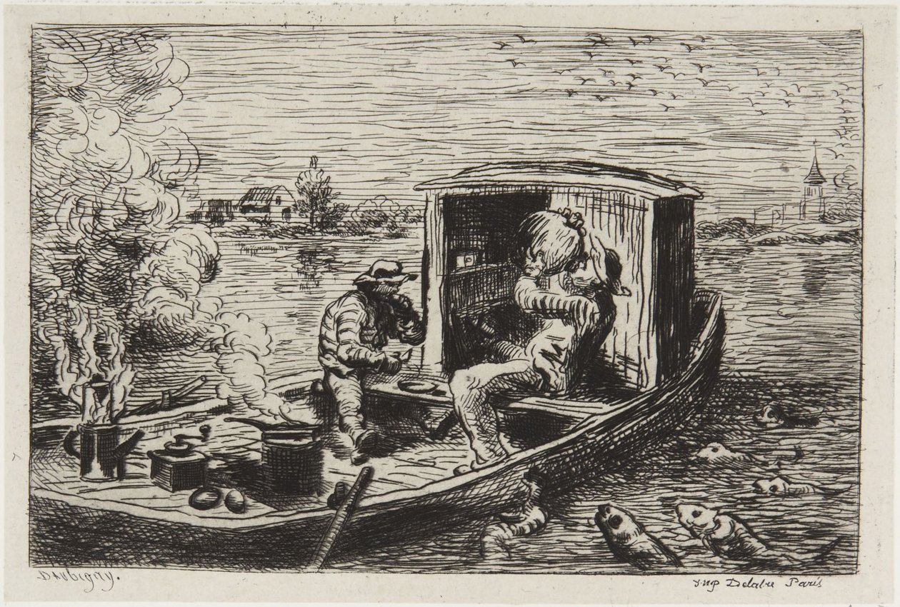 Å svelge et måltid av Charles Francois Daubigny