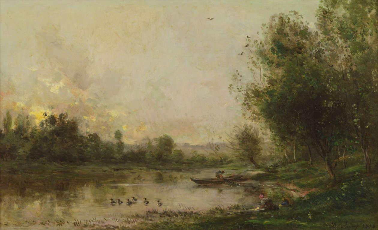 The Banks of the Oise, 1873 av Charles Francois Daubigny