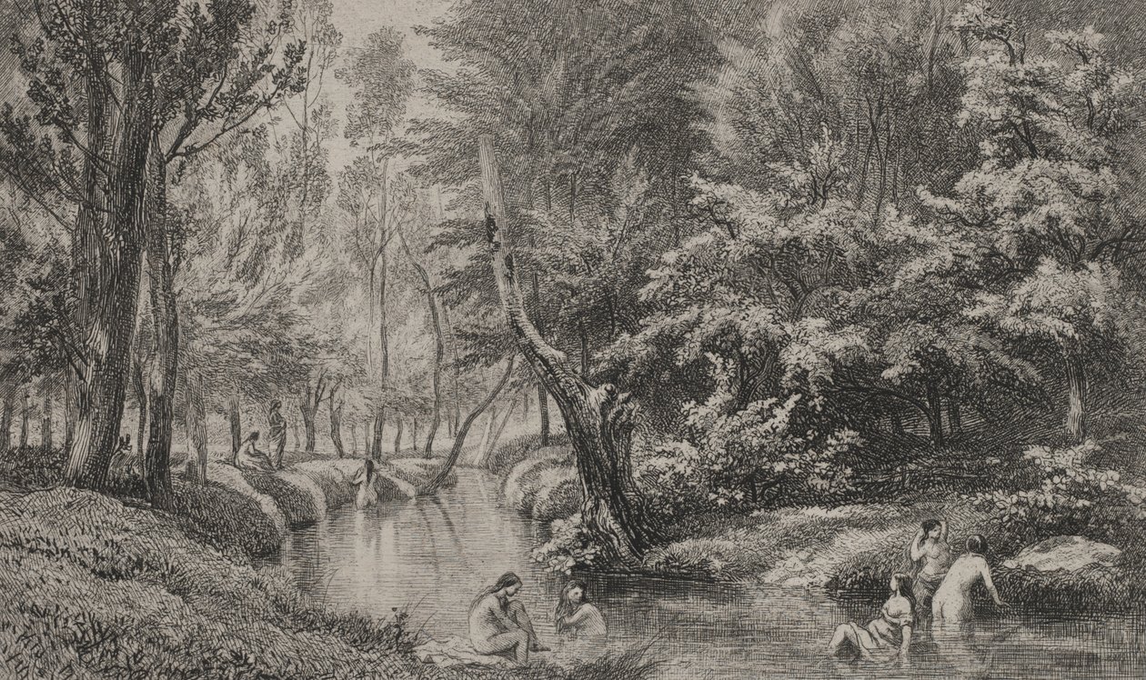 Badegjestene av Charles Francois Daubigny
