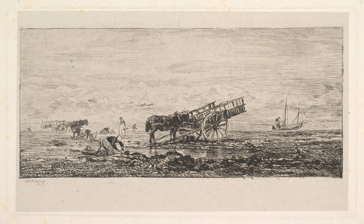 Stranden ved Villerville, 1837-78. av Charles Francois Daubigny