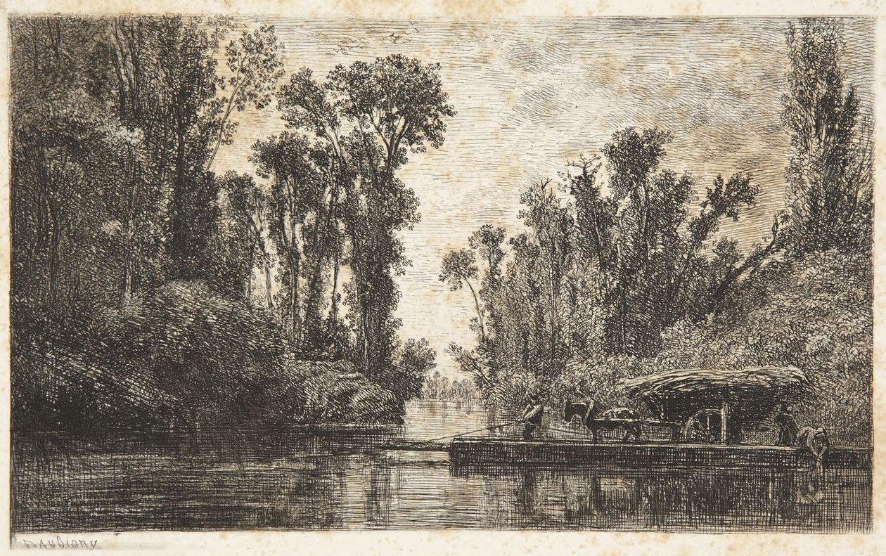 Fergen ved Bezons av Charles Francois Daubigny
