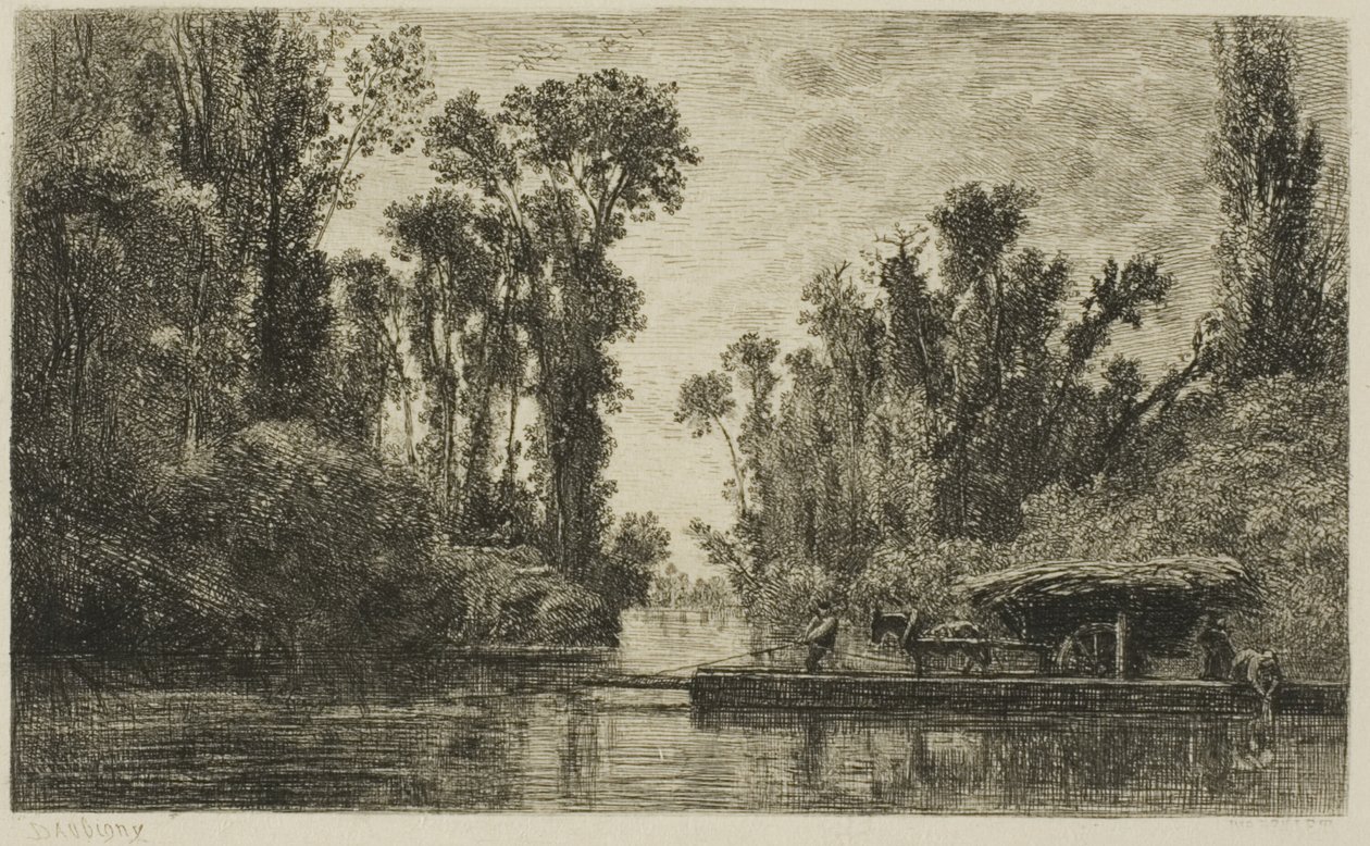 Bezons ferge av Charles Francois Daubigny