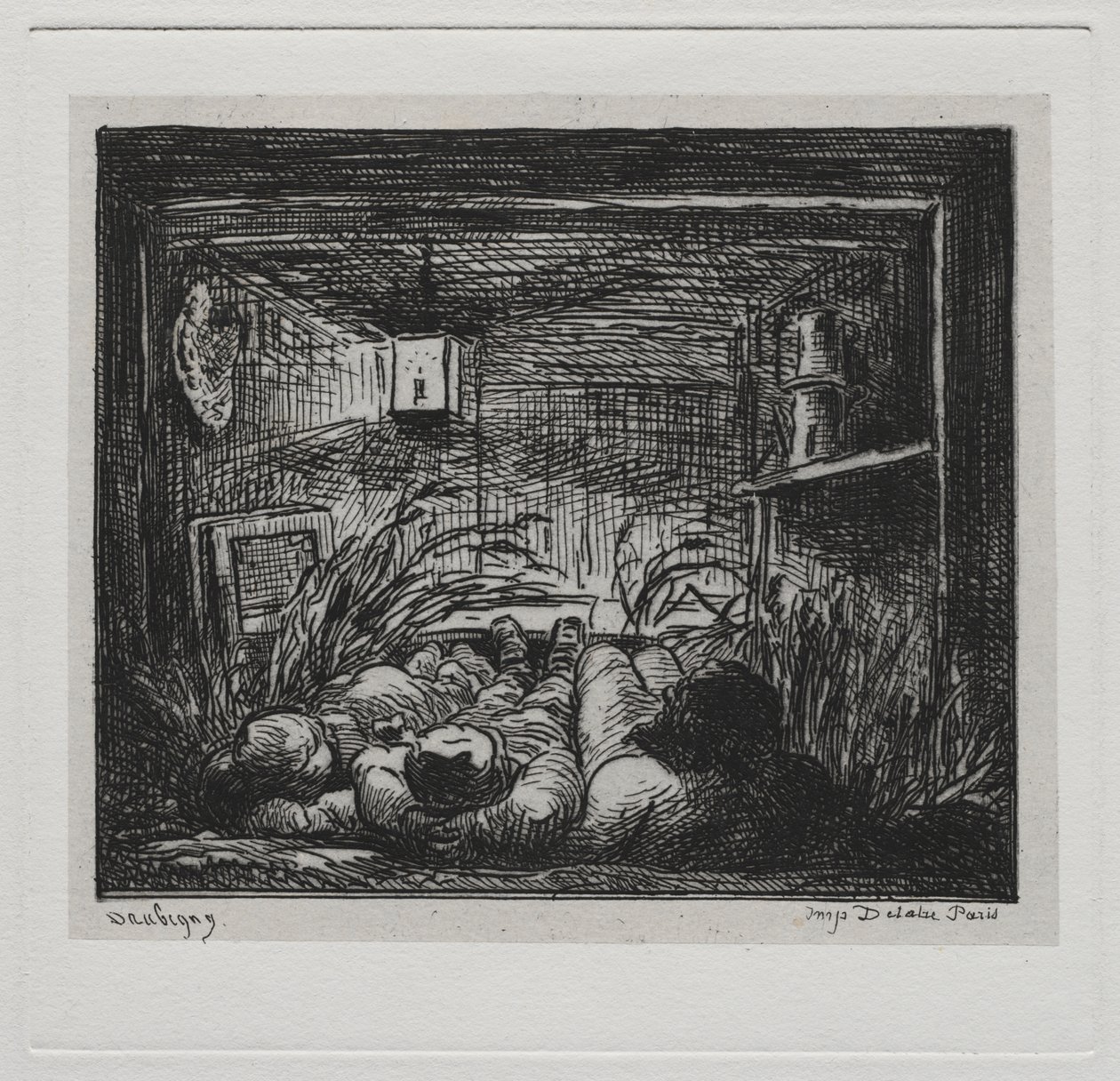 Båtturen: Sengetøy ombord på "Botin" (natt på båten) av Charles Francois Daubigny