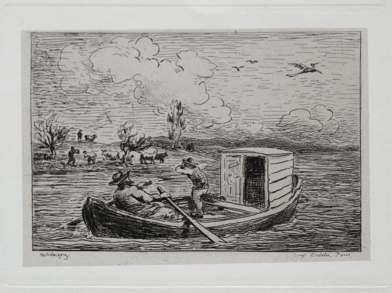 Båtturen: Le Mot de Cambronne The Slanging Match, 1861. av Charles Francois Daubigny