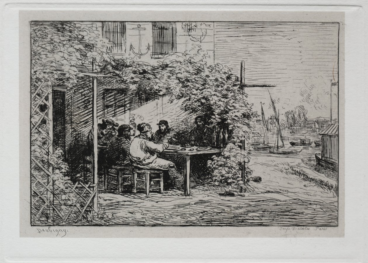 Båtturen: Lunsjen før du går ombord på Asnières av Charles Francois Daubigny