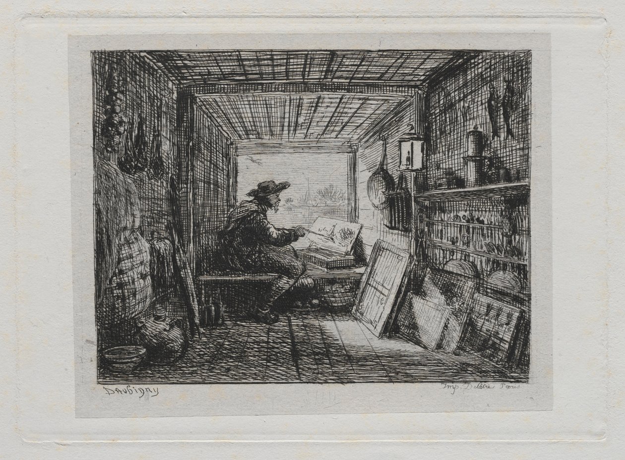 Båtturen: Studioet på båten, 1861. av Charles Francois Daubigny