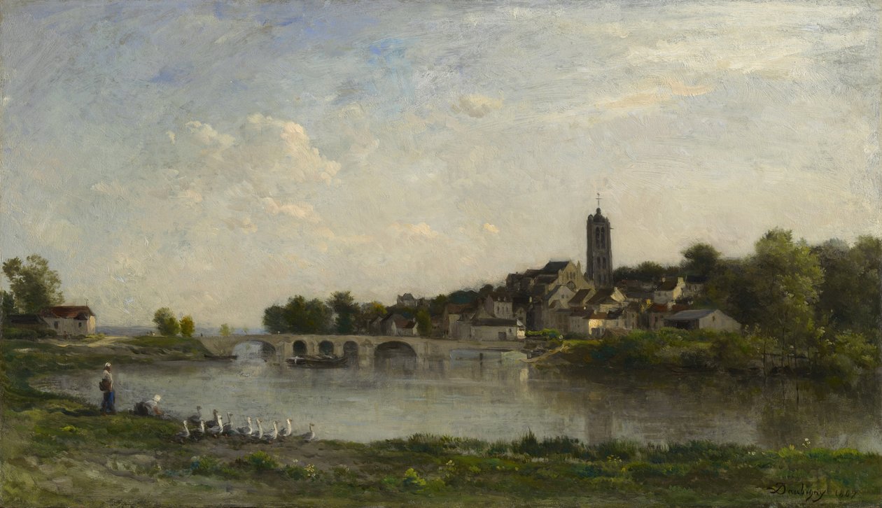 Broen mellom Persan og Beaumont-sur-Oise, 1867 av Charles Francois Daubigny