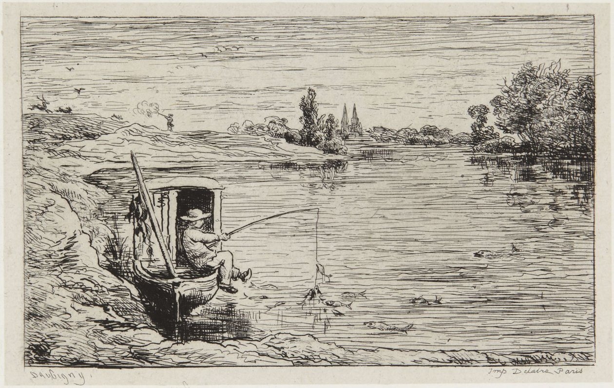 Skipsgutten som fisker av Charles Francois Daubigny