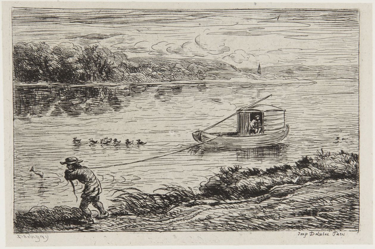 Skipsgutten trekker linen av Charles Francois Daubigny