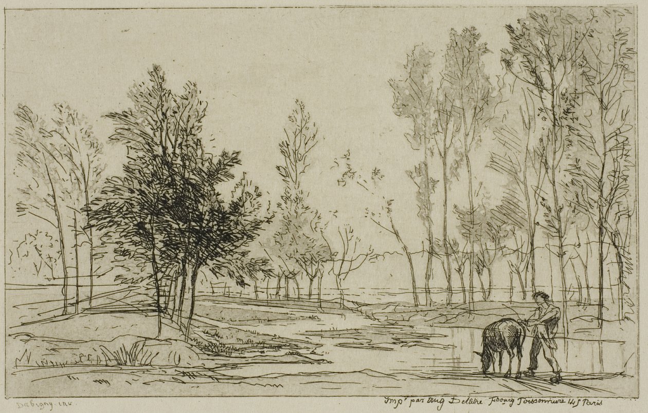 Eselet ved vanningsplassen av Charles Francois Daubigny
