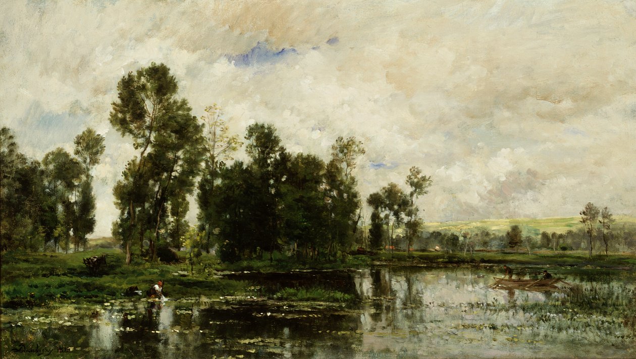 Kanten av dammen av Charles Francois Daubigny