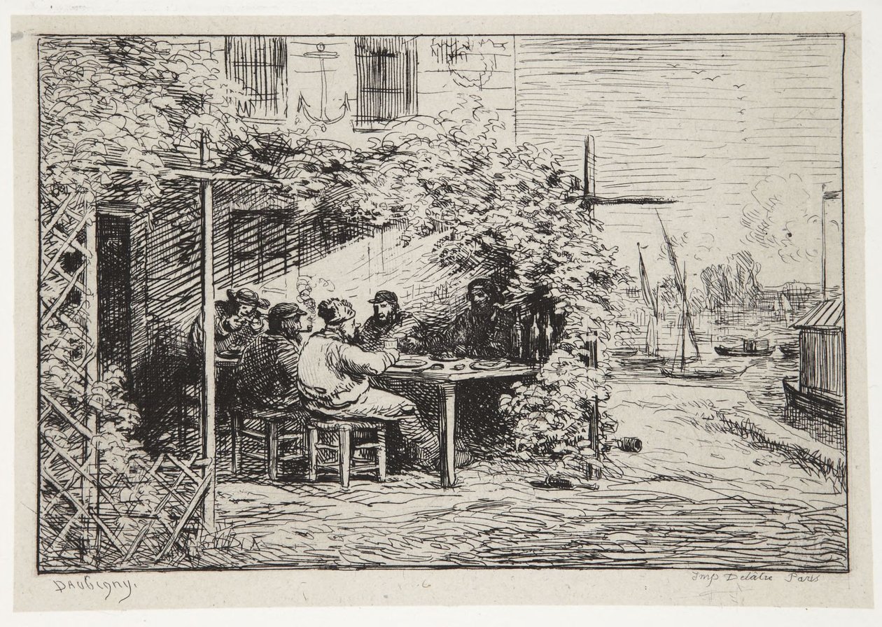 Avskjedsfrokosten i Asnières av Charles Francois Daubigny