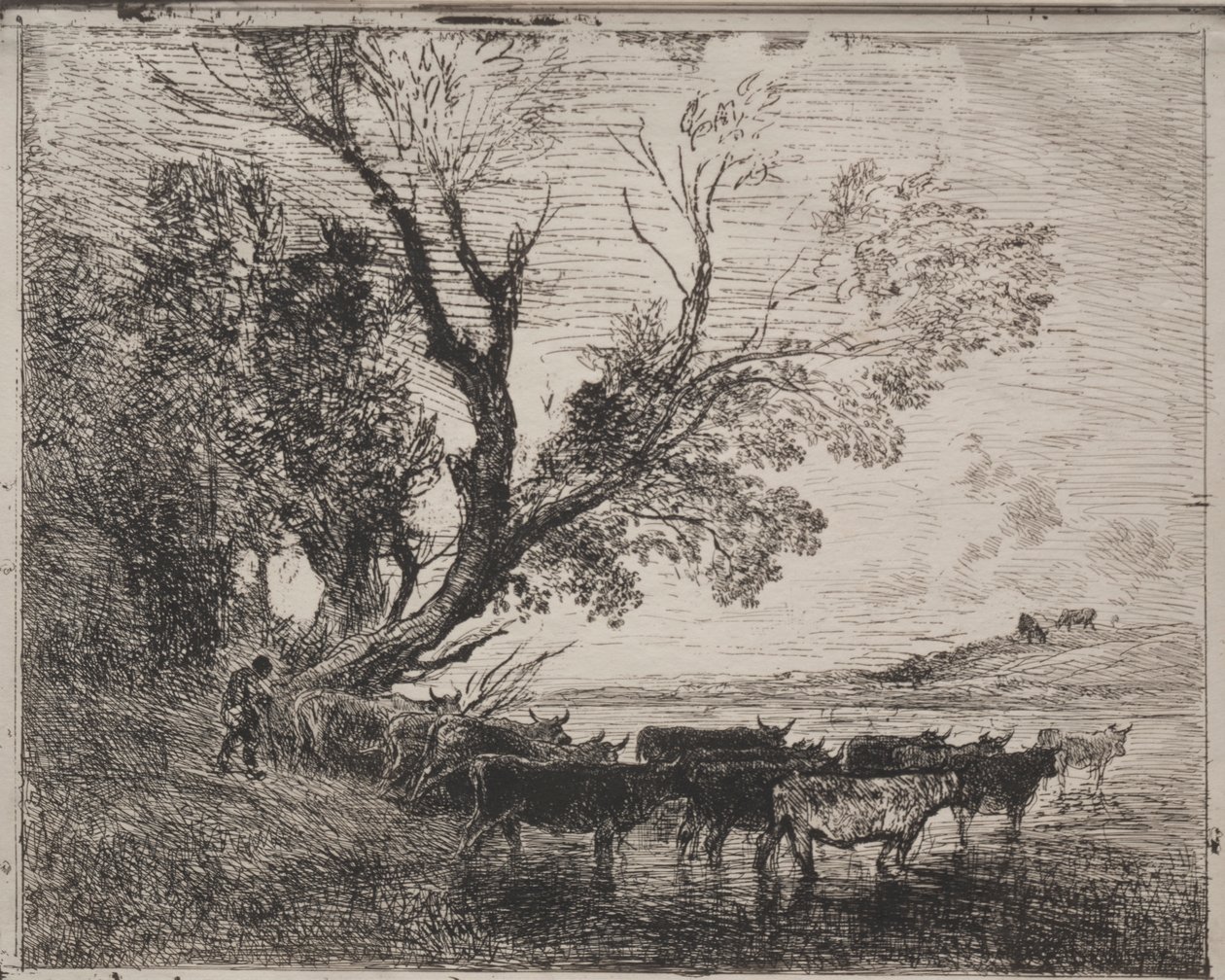 Ford, originalt inntrykk 1862, trykt i 1921. av Charles Francois Daubigny