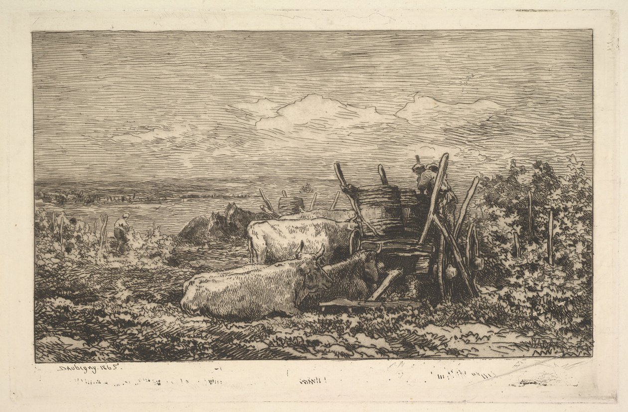 The Harvest Souvenir of the Morvan, 1865. av Charles Francois Daubigny