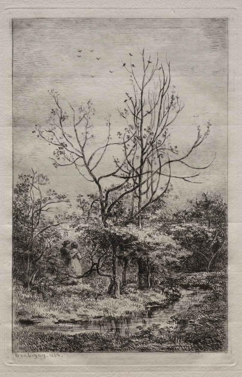 The Orchard, 1868. av Charles Francois Daubigny