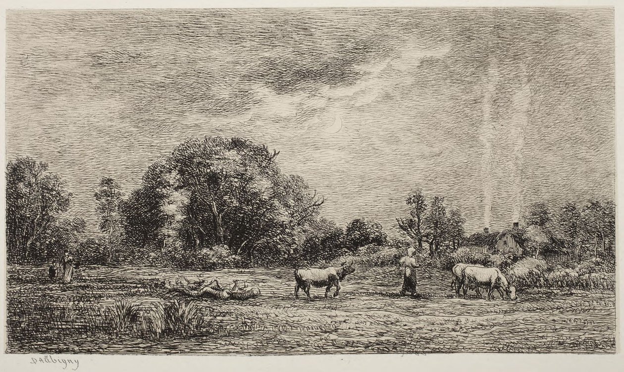 Den stigende månen av Charles Francois Daubigny