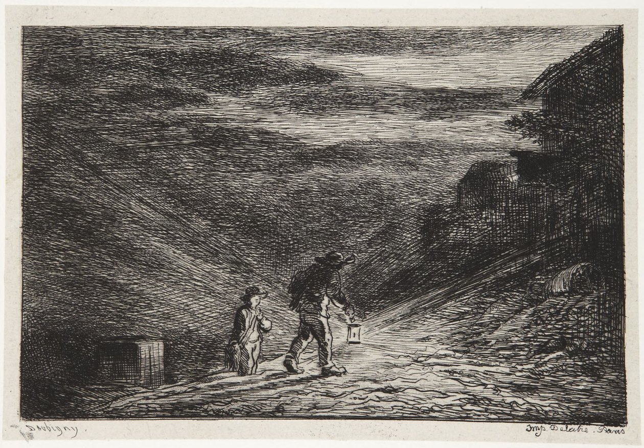 Letingen etter et vertshus av Charles Francois Daubigny