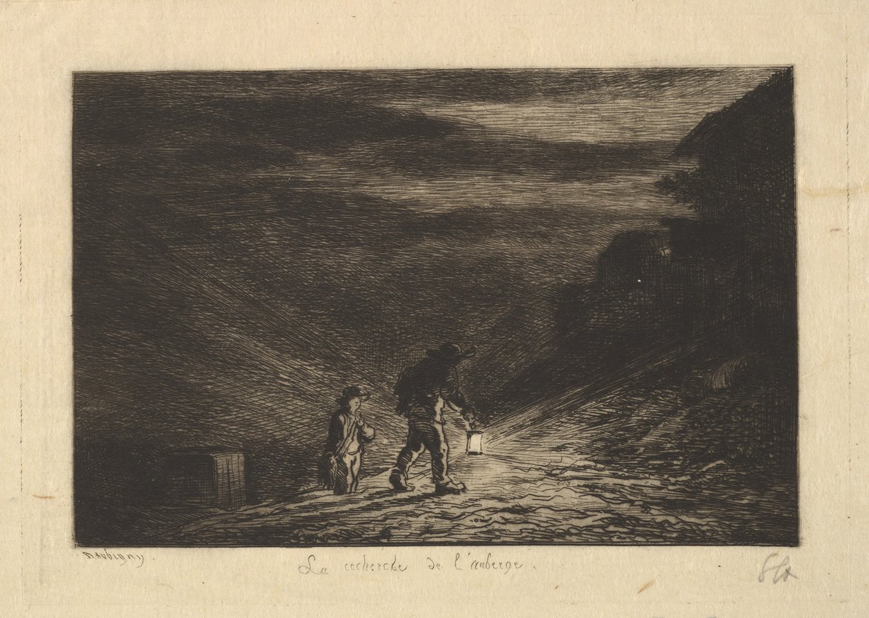 Søket etter et vertshus, 1861. av Charles Francois Daubigny