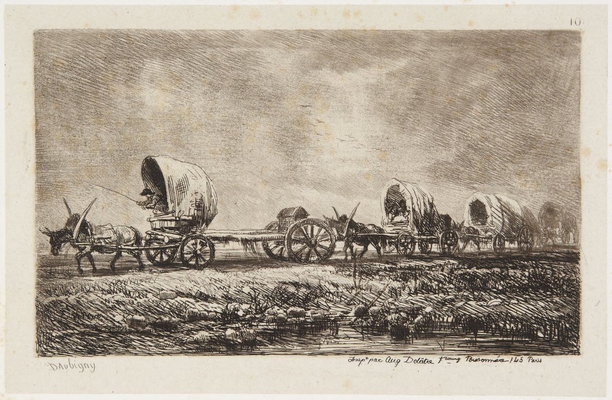 «Vognene» (Delteil 76) av Charles Francois Daubigny