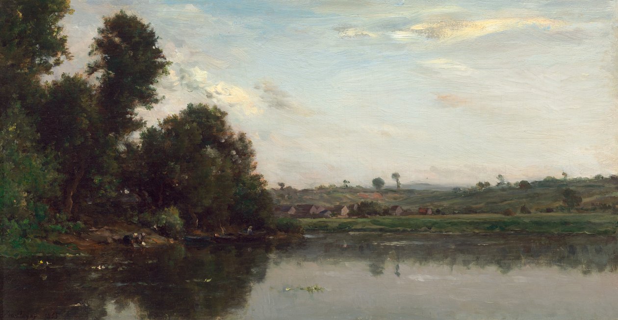 Vaskekvinner ved Oise-elven nær Valmondois av Charles Francois Daubigny